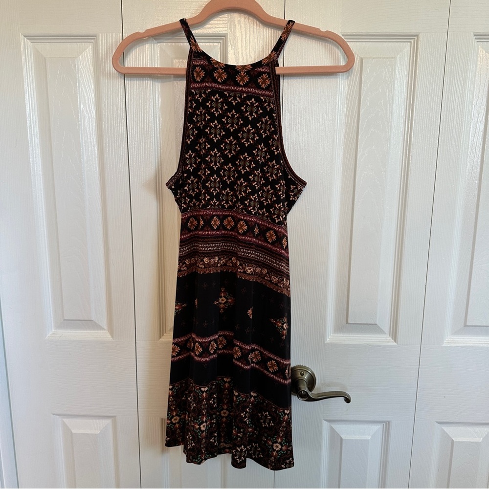 Bohemian Dark Multicolored Patterned Dress
